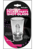 Light Up Pecker Party Shot Glass with Hang String - Clear