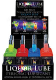 Liquor Lube Water Based Flavored Personal Lubricant Assorted Flavors - 16 Each Per Display