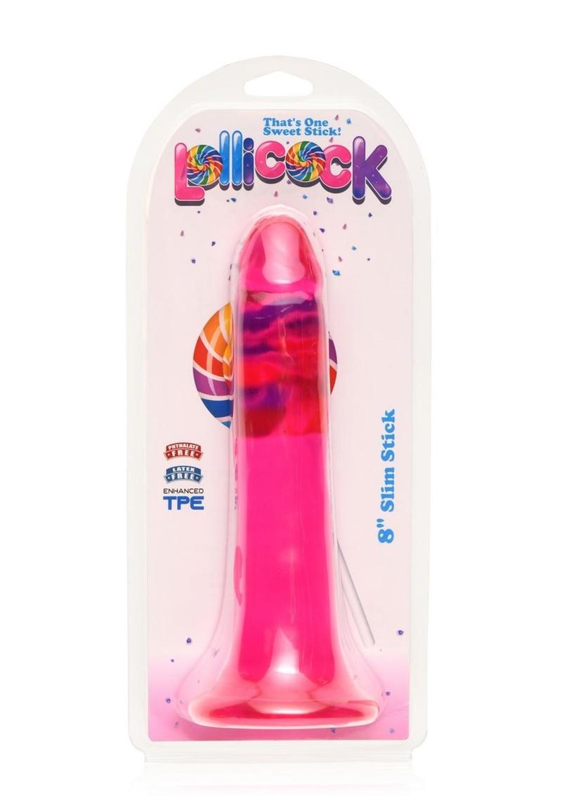 Lollicock Slim Stick Dildo - Cherry Ice/Red - 8in