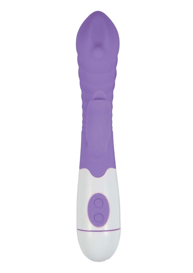 Lotus Sensual Massager #5 Silicone Rabbit Vibrator - Purple/White