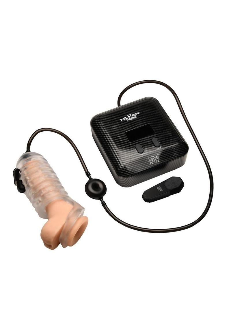 Lovebotz The Milker Max Edition Rechargeable Thrusting and Vibrating Masturbator with Remote - Black