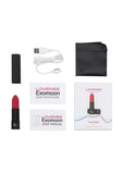 Lovense Exomoon Rechargeable Silicone Lipstick Bullet Vibrator - Black/Red