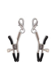 Lux Fetish Interchangeable Collar and Nipple Clip - Black - 12 Piece/Set