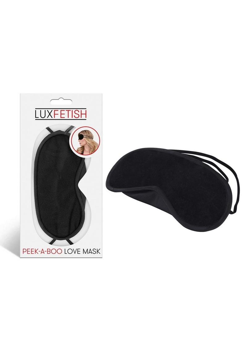 Lux Fetish Peek-A-Boo Love Mask - Black