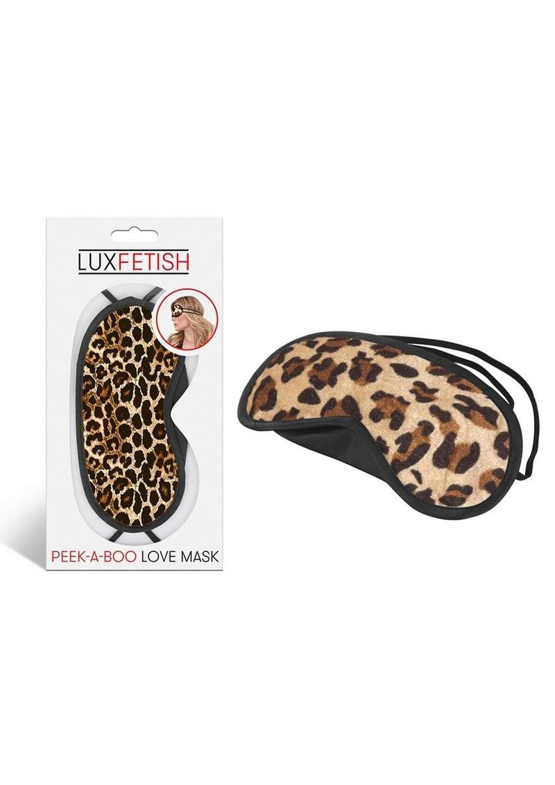 Lux Fetish Peek-A-Boo Love Mask - Animal Print/Leopard