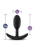 Luxe Wearable Vibra Slim Plug Silicone Butt Plug - Black - Small