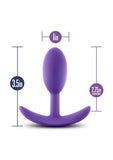 Luxe Wearable Vibra Slim Plug Silicone Butt Plug - Purple - Small