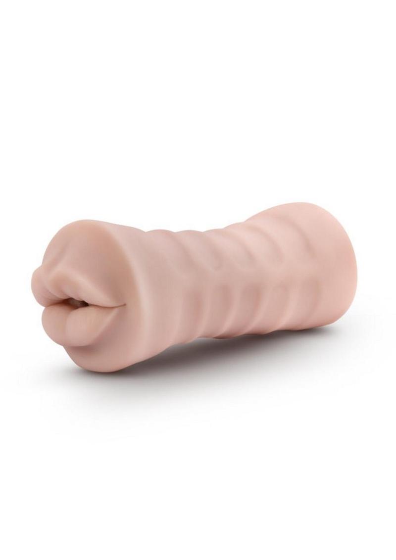 M For Men Angie Vibrating Masturbator with Bullet - Mouth - Vanilla