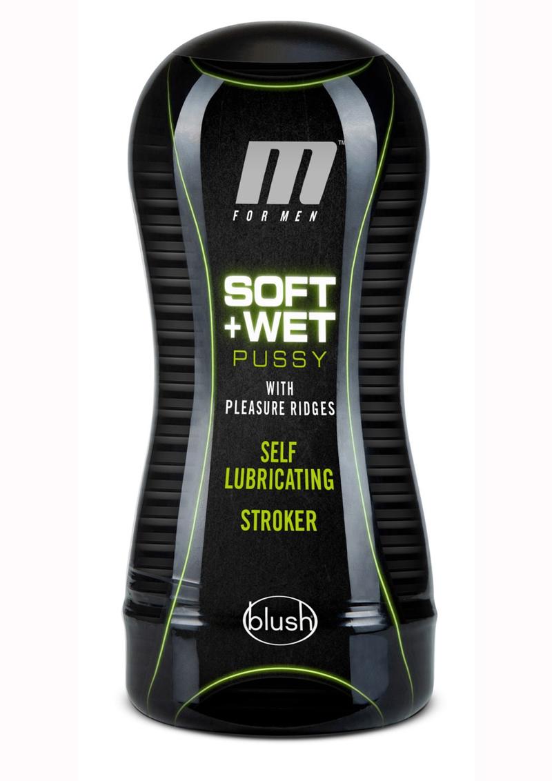 M For Men Soft and Wet Self Lubricating Masturbator Cup Ridge - Pussy - Flesh/Vanilla