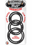 Mack Tuff Cockswellers Silicone Cock Rings - Black - 3 Piece Set