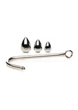 Master Series Anal Hook Trainer with 3 Plugs - Stainless - Silver/Steel