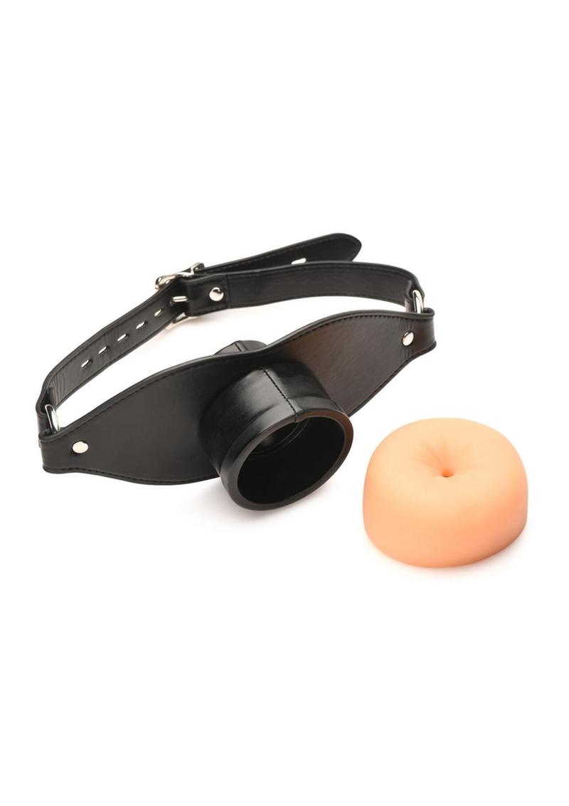 Master Series Ass Face Mouth Gag - Black/Vanilla