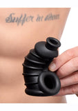 Master Series Dark Chamber Silicone Chastity Cage - Black