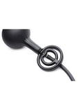 Master Series Devil's Rattle Inflatable Silicone Plug with Cock Ring - Black