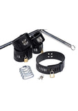Master Series Imprisoned Metal Stockade with Dildo - Black/Metal