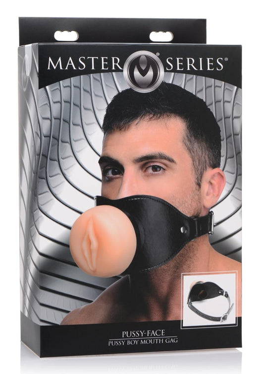 Master Series Pussy Face Oral Sex Mouth Gag - Vanilla