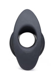 Master Series Silicone Ribbed Hollow Anal Plug - Black - Medium