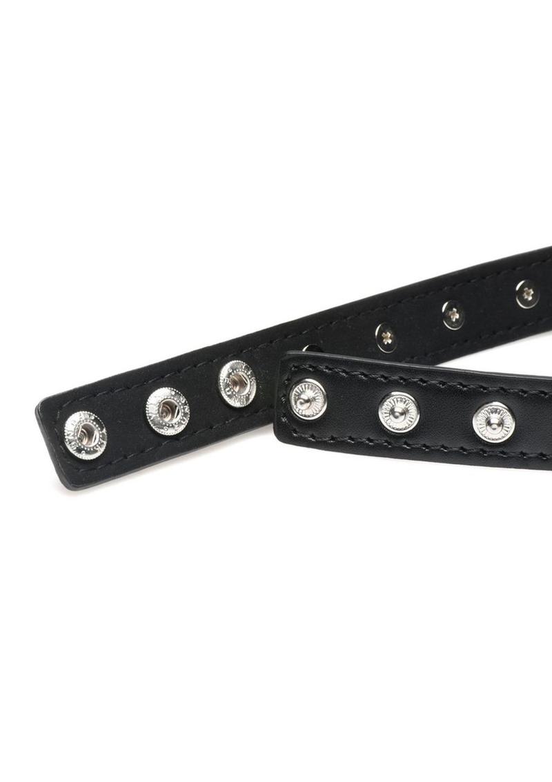 Master Series Spiked Heart Choker - Black/Metal