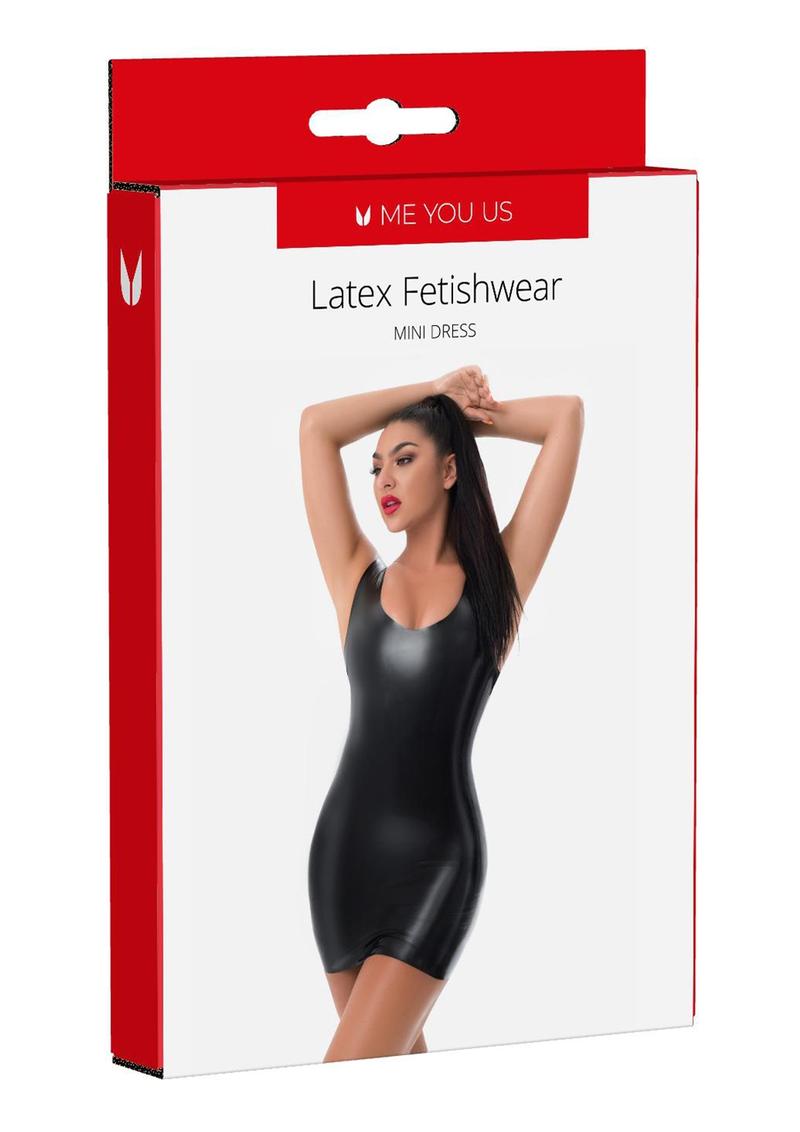 ME YOU US Latex Mini Dress - Black - Small