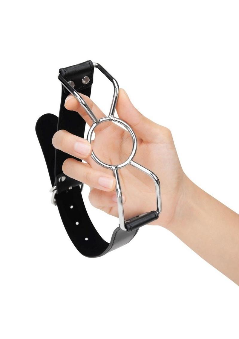 ME YOU US Spider Gag 1 Pu Leather and Metal Adjustable Strap Gag - Black/Silver