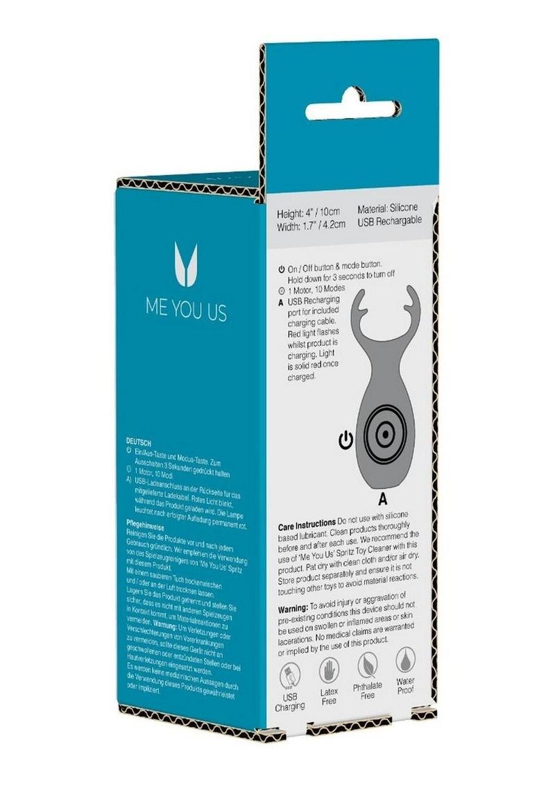 ME YOU US Wild Pleasure Antlers Vibrating Rechargeable Silicone Stimulator - Pink