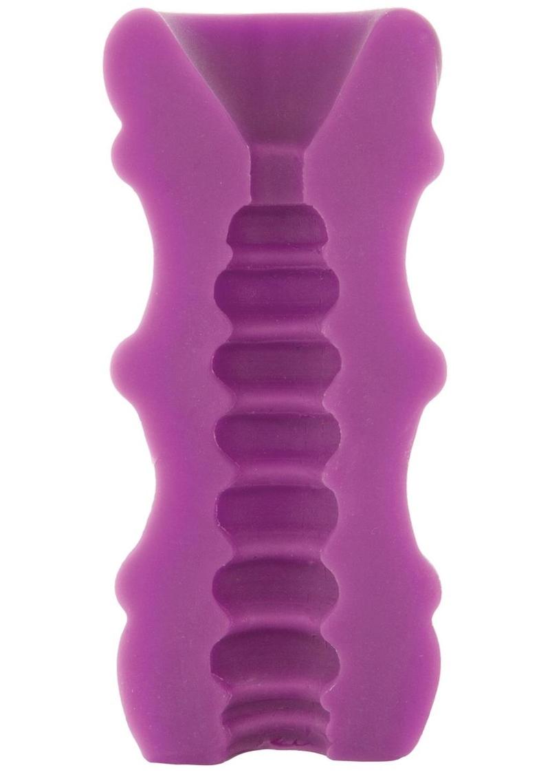 Mood Pleaser Thick Ribbed Ultraskyn Masturbator - Purple