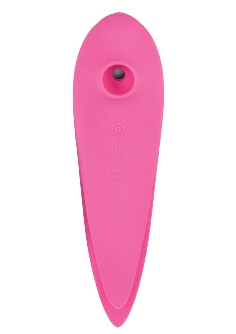 Mystique Suction Vibrating Rechargeable Silicone Massager - Pink