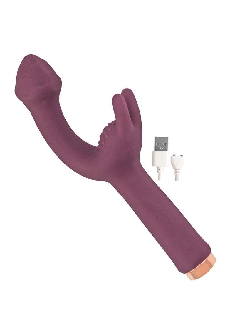 Mystique Vibrating Massagers Rechargeable Silicone G-Spot Vibrator - Eggplant/Purple