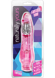 Naturally Yours Fantasy Vibrating Dildo - Pink - 8.5in