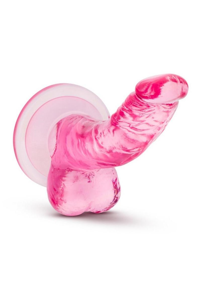 Naturally Yours Mini Dildo with Balls - Pink - 4.75in