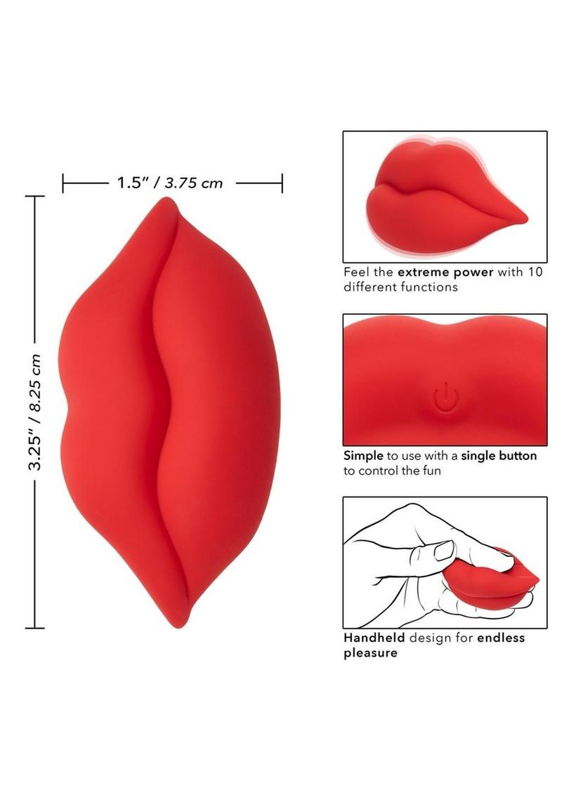 Naughty Bits Muah Silicone Rechargeable Mini Vibrator - Red