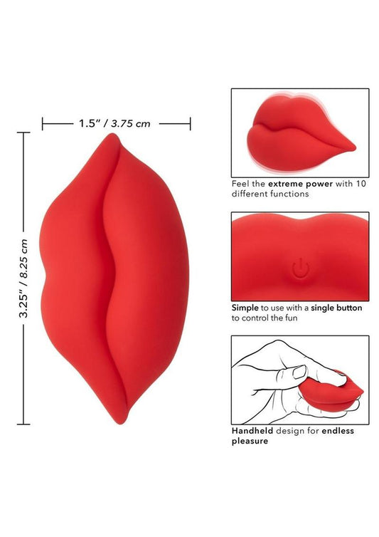 Naughty Bits Muah Silicone Rechargeable Mini Vibrator - Red
