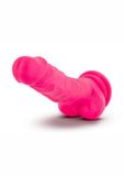 Neo Dual Density Dildo with Balls - Neon Pink/Pink - 7.5in