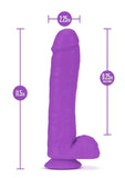 Neo Elite Silicone Dual Density Dildo with Balls - Purple - 11in