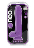 Neo Elite Silicone Dual Density Dildo with Balls - Purple - 11in