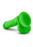 Neo Elite Silicone Dual Density Dildo with Balls - Green/Neon Green - 6in