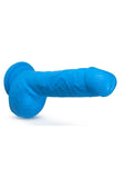 Neo Elite Silicone Dual Density Dildo with Balls - Blue - 9in