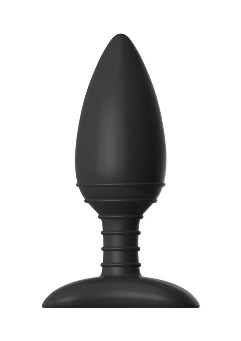 Nexus Ace Rechargeable Silicone Vibrating Butt Plug with Remote Control - Black - Medium