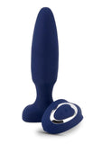 Nu Sensuelle Andii Fino Roller Motion Rechargeable Silicone Anal Plug with Remote Control - Blue/Navy Blue