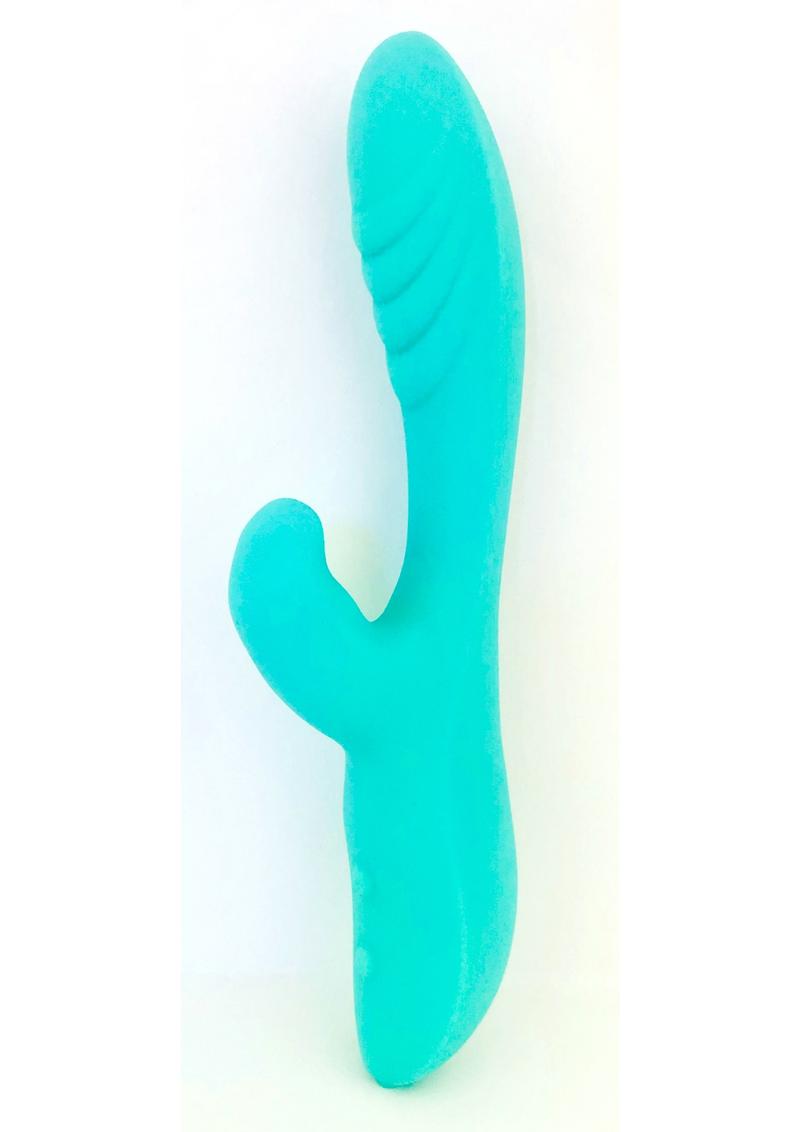 Nu Sensuelle Indii Xlr8 Rechargeable Silicone G-Spot Rabbit Vibrator - Blue/Electric Blue