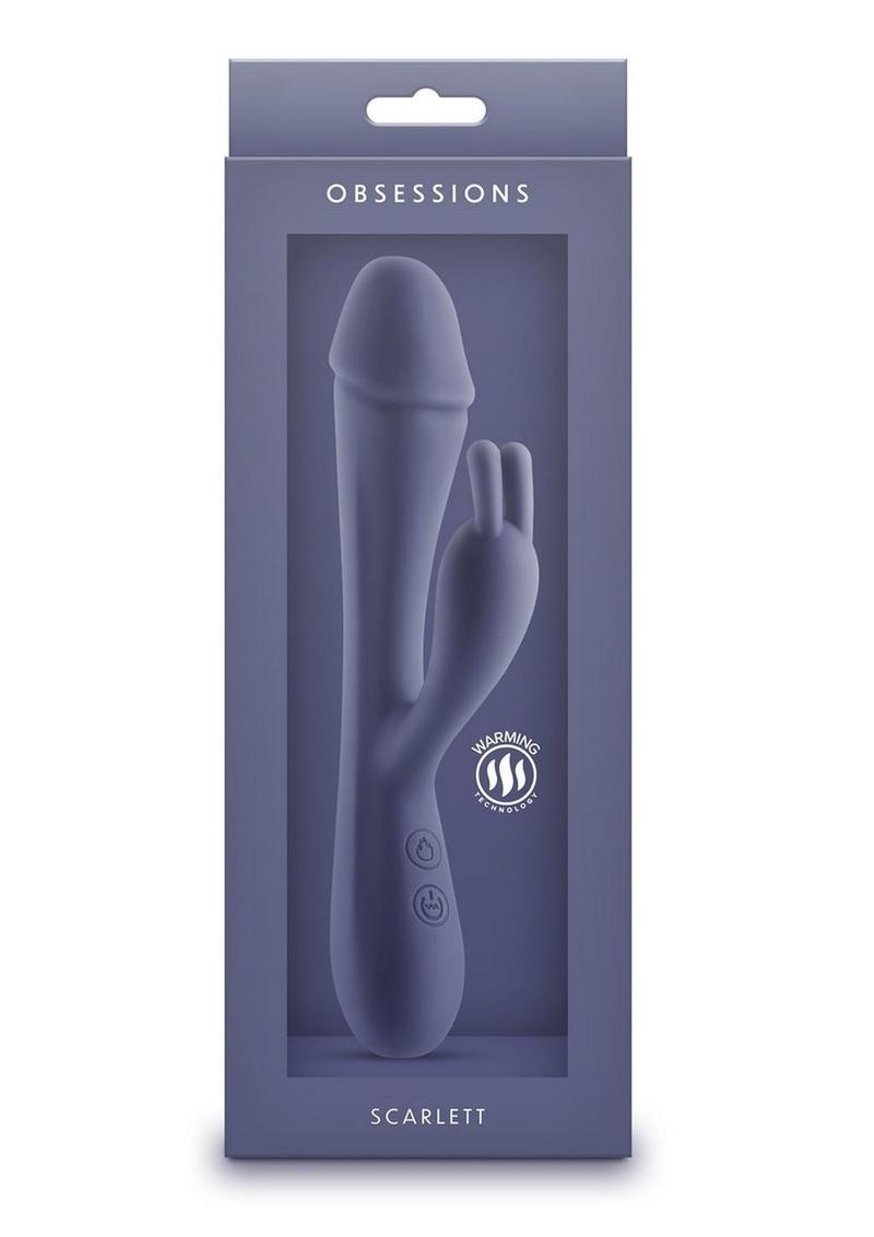 Obsessions Scarlett Rechargeable Silicone Rabbit Vibrator - Blue/Navy