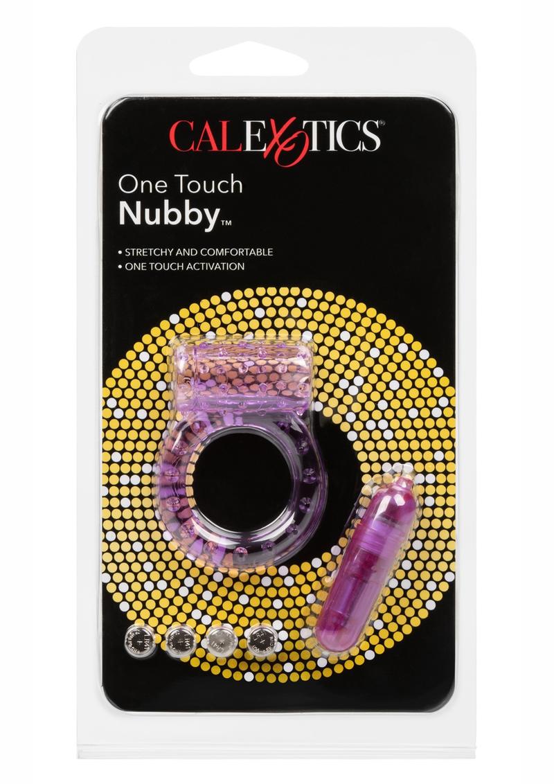 One Touch Nubby Vibrating Cock Ring - Purple