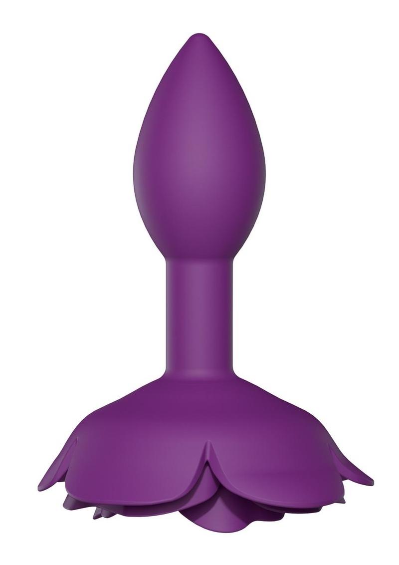 Open Roses Silicone Anal Plug - Purple/Purple Rain - Small