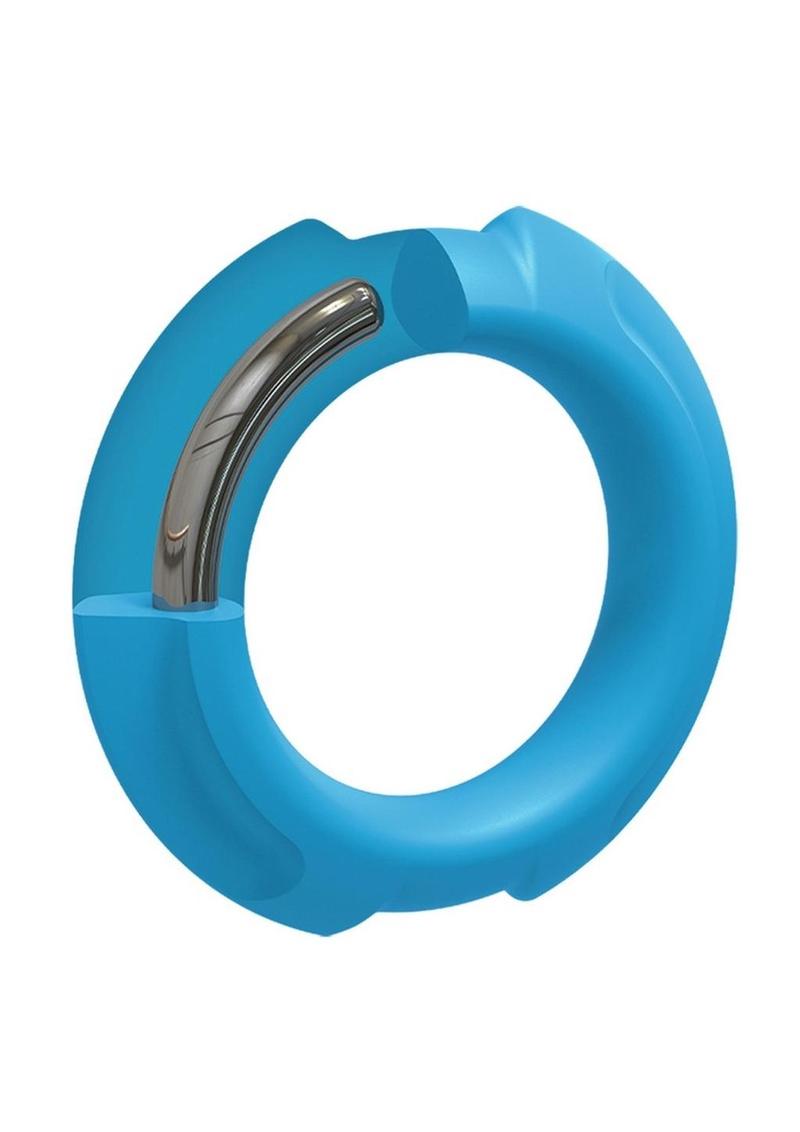 Optimale Flexisteel Soft Silicone with Inner Metal Core Cock Ring - Blue - 43mm