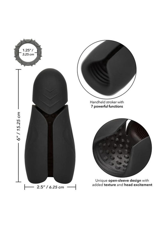 Optimum Power Elite Pro Stroker Silicone Rechargeable Masturbator - Black