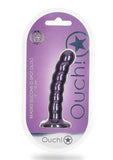 Ouch! Beaded G-Spot Silicone Dildo 5in - Metallic