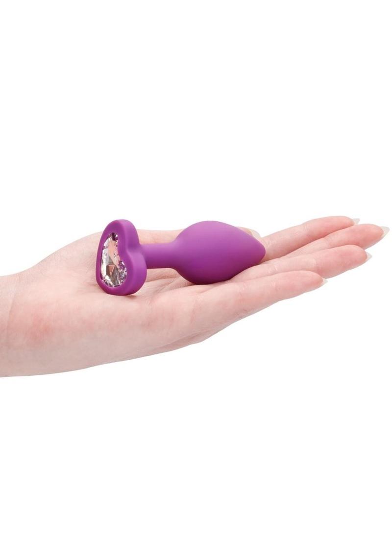 Ouch! Diamond Heart Butt Plug - Regular - Purple