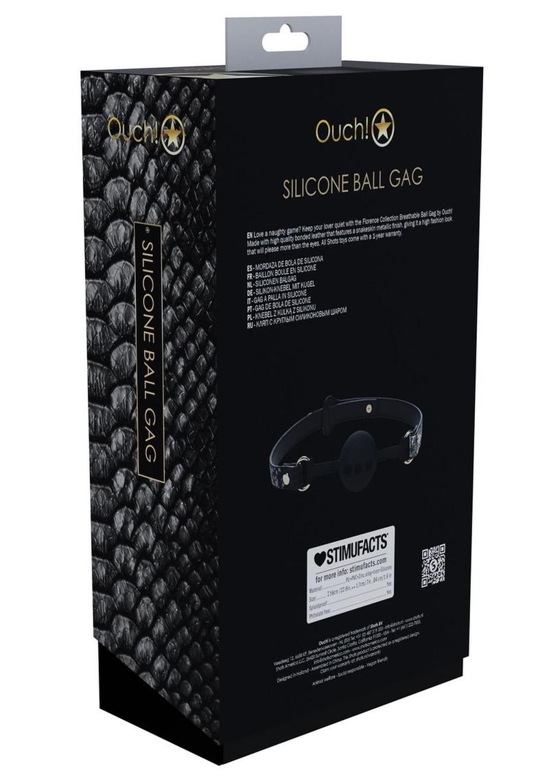 Ouch! Florence Collection Silicone Ball Gag - Black