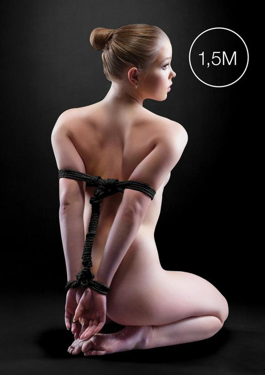 Ouch! Japanese Nylon Mini Rope - Black - 1.5 Meters/4.9 Feet