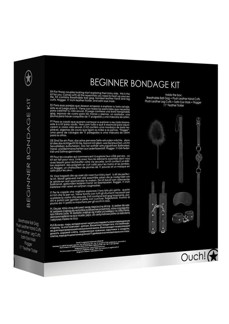 Ouch! Kits Beginners Bondage Kit - Black - 6pc